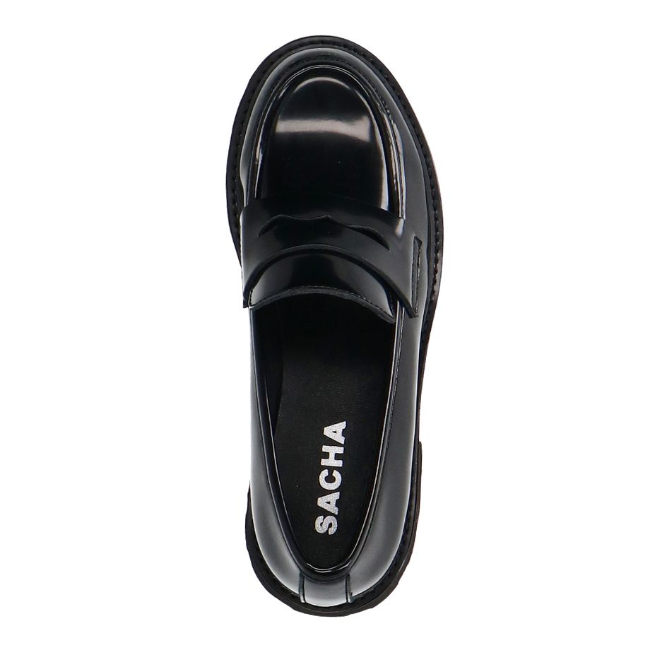 Mocassins chunky en cuir - noir