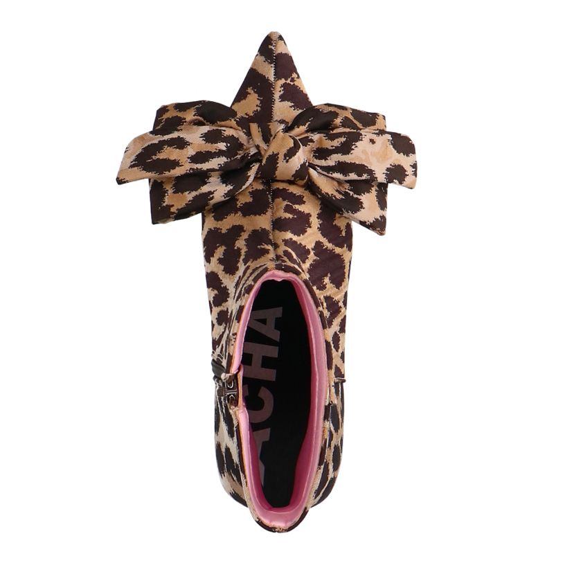 Leopard enkellaarsjes met hak