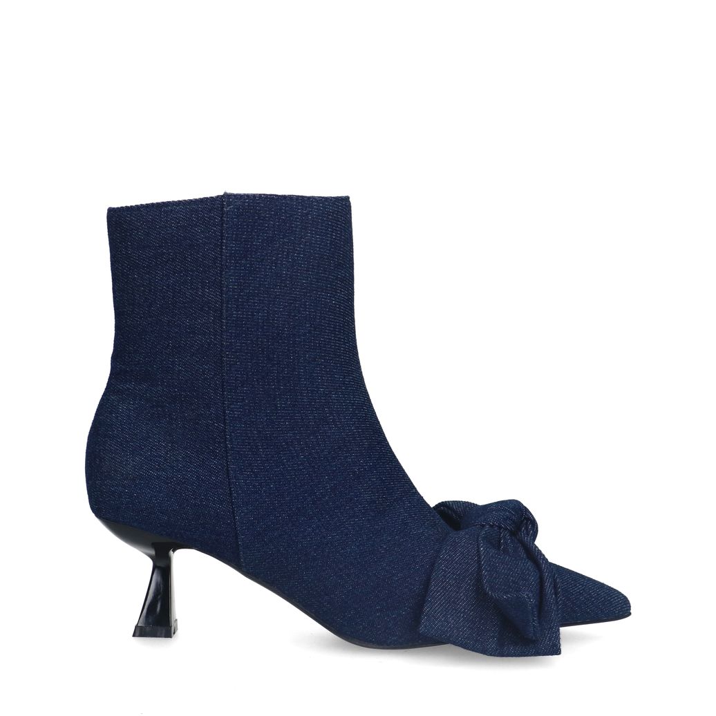 Bottines basses denim à talon - bleu