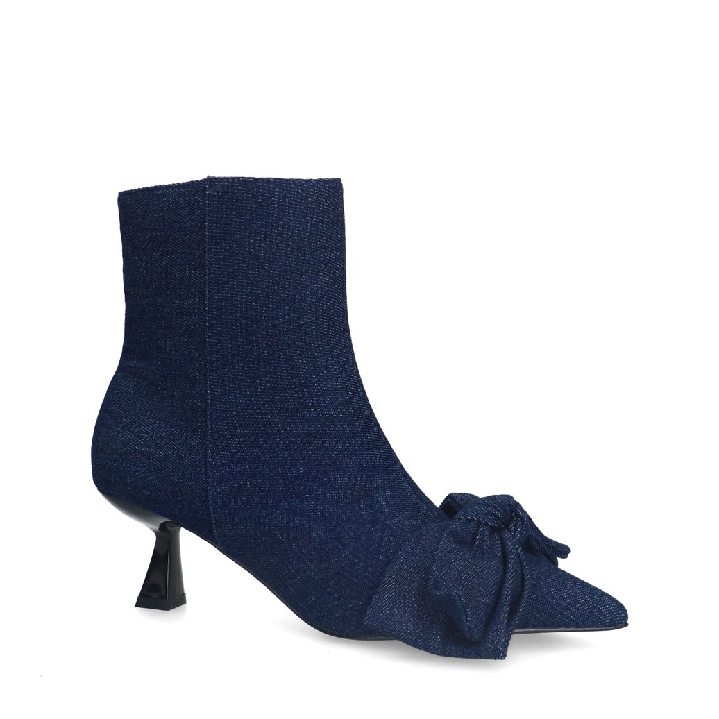 Bottines basses denim à talon - bleu