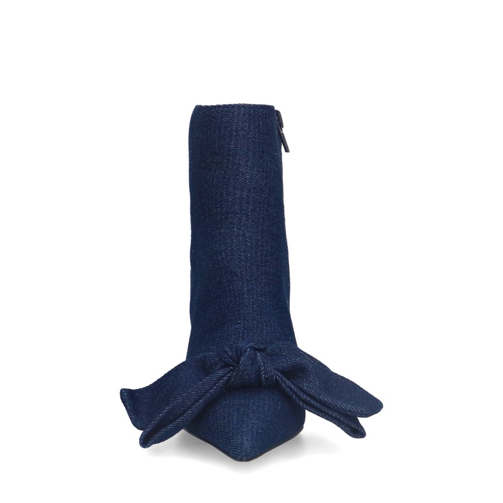 Bottines basses denim à talon - bleu