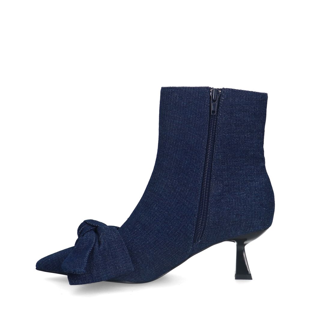 Bottines basses denim à talon - bleu