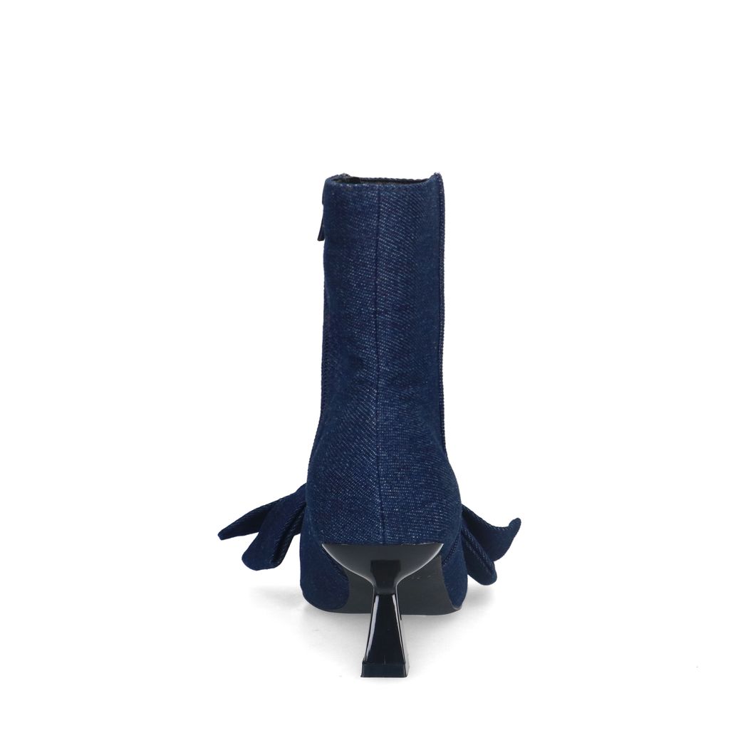 Blauwe denim enkellaarsjes met hak