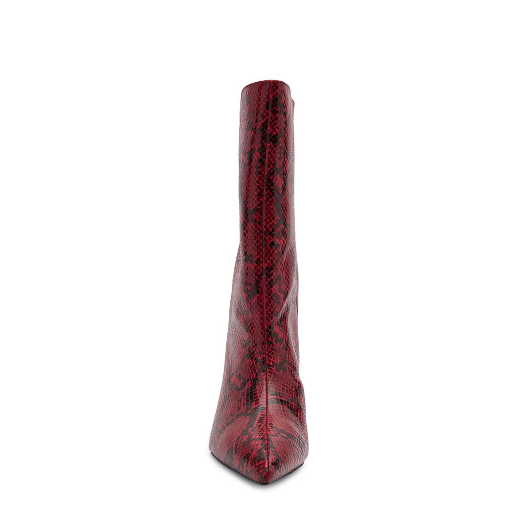 Bottines serpent à talon - rouge