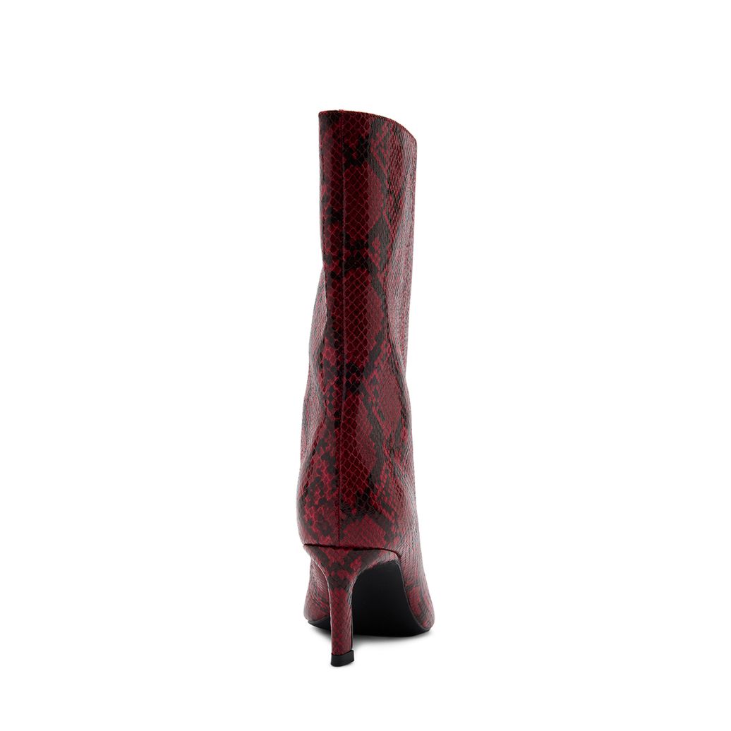 Bottines serpent à talon - rouge