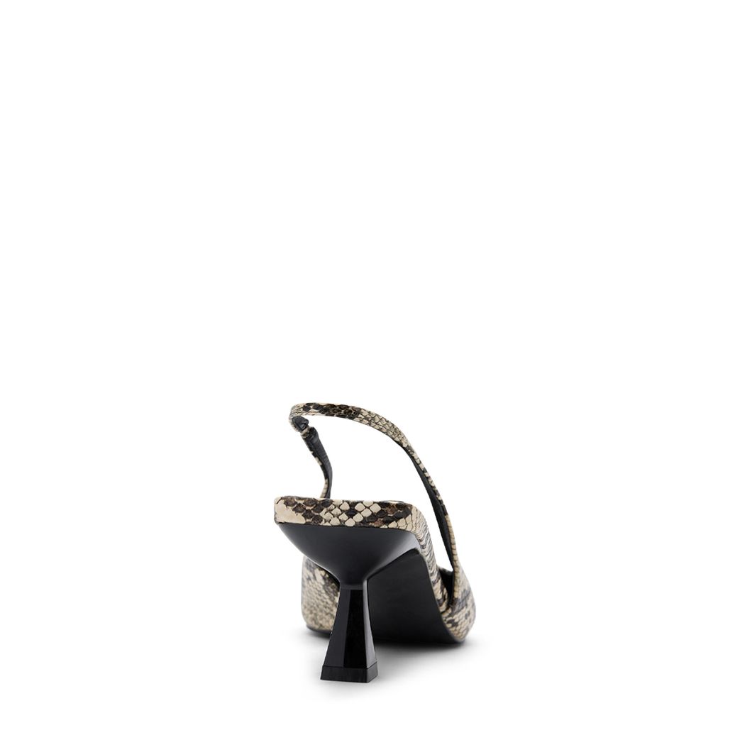 Slingbackpumps mit Schlangenmuster