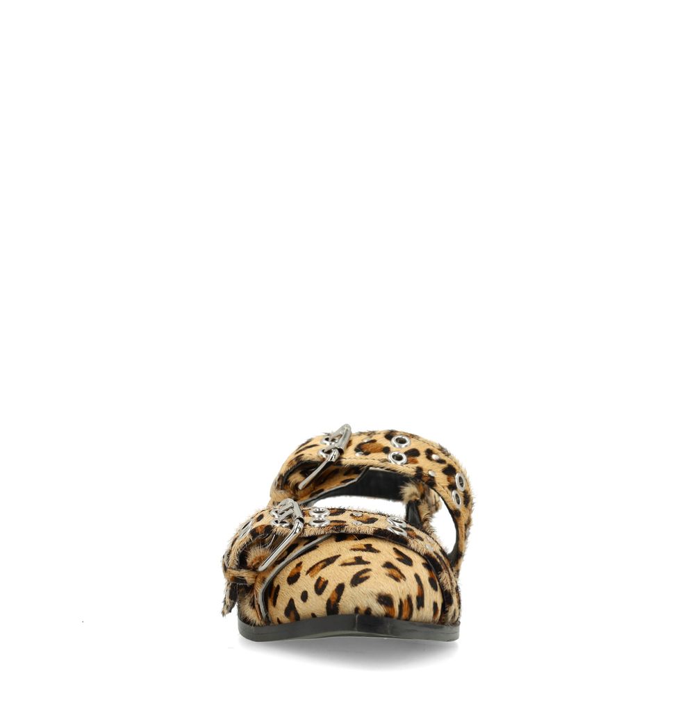 Leopard buckle slingbacks
