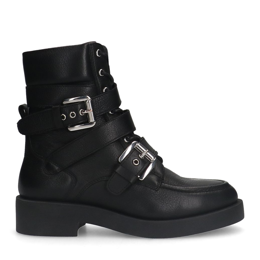Zwarte leren biker boots