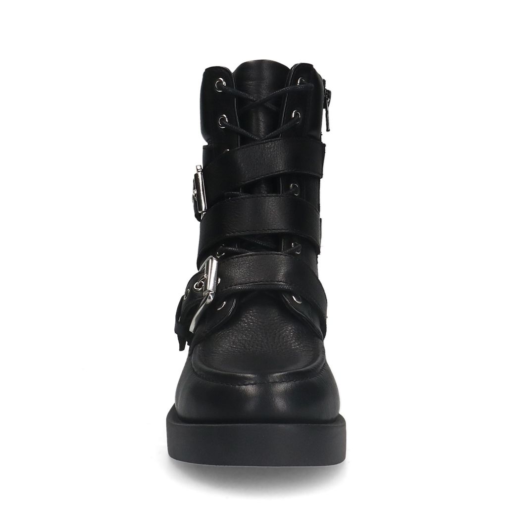 Zwarte leren biker boots