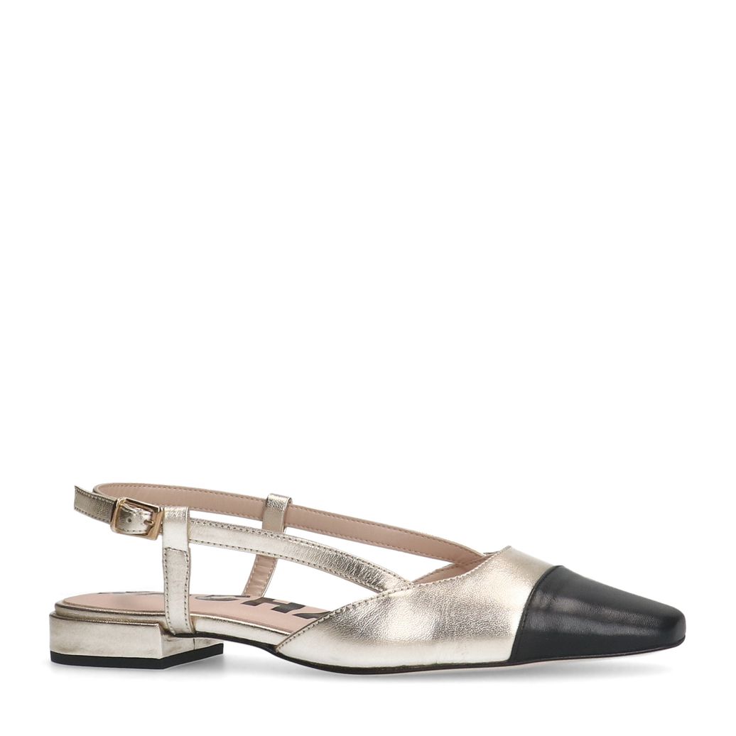 Chaussures slingback en cuir - doré