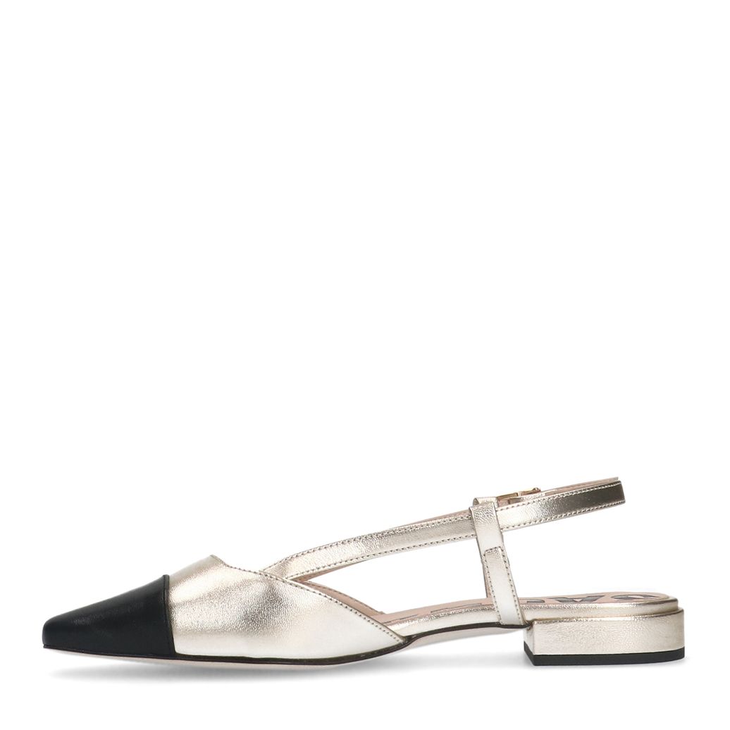 Goldfarbene Slingbacks aus Leder