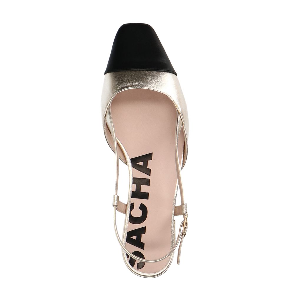 Gouden leren slingbacks