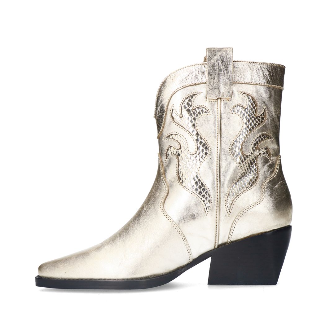 Gouden metallic cowboylaarsjes met studs