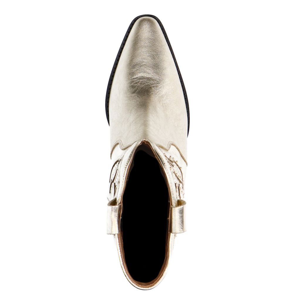 Gouden metallic cowboylaarsjes met studs