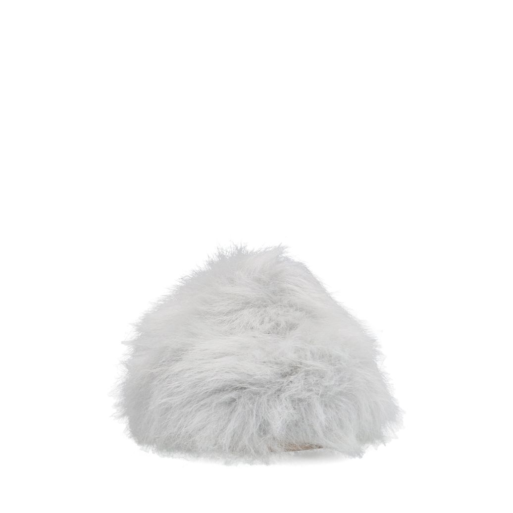 Lichtblauwe fluffy clogs