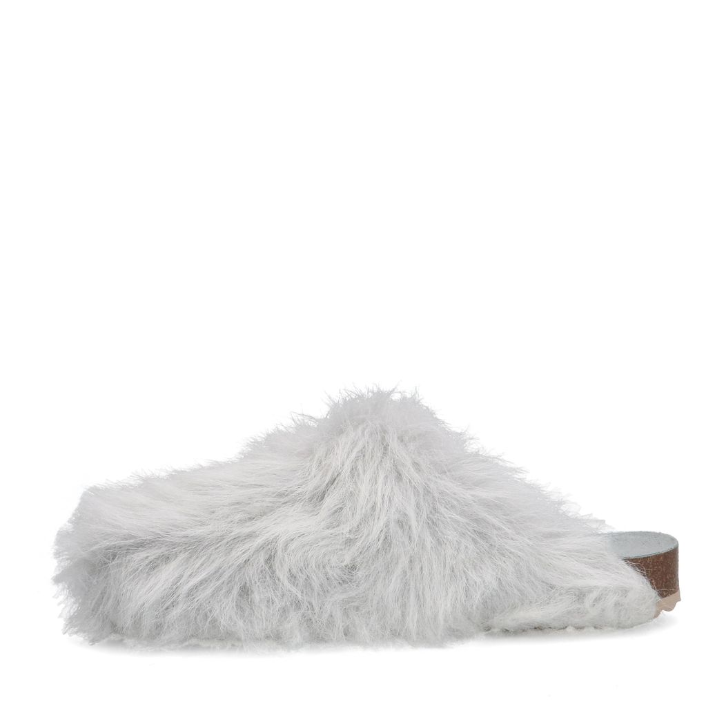 Lichtblauwe fluffy clogs
