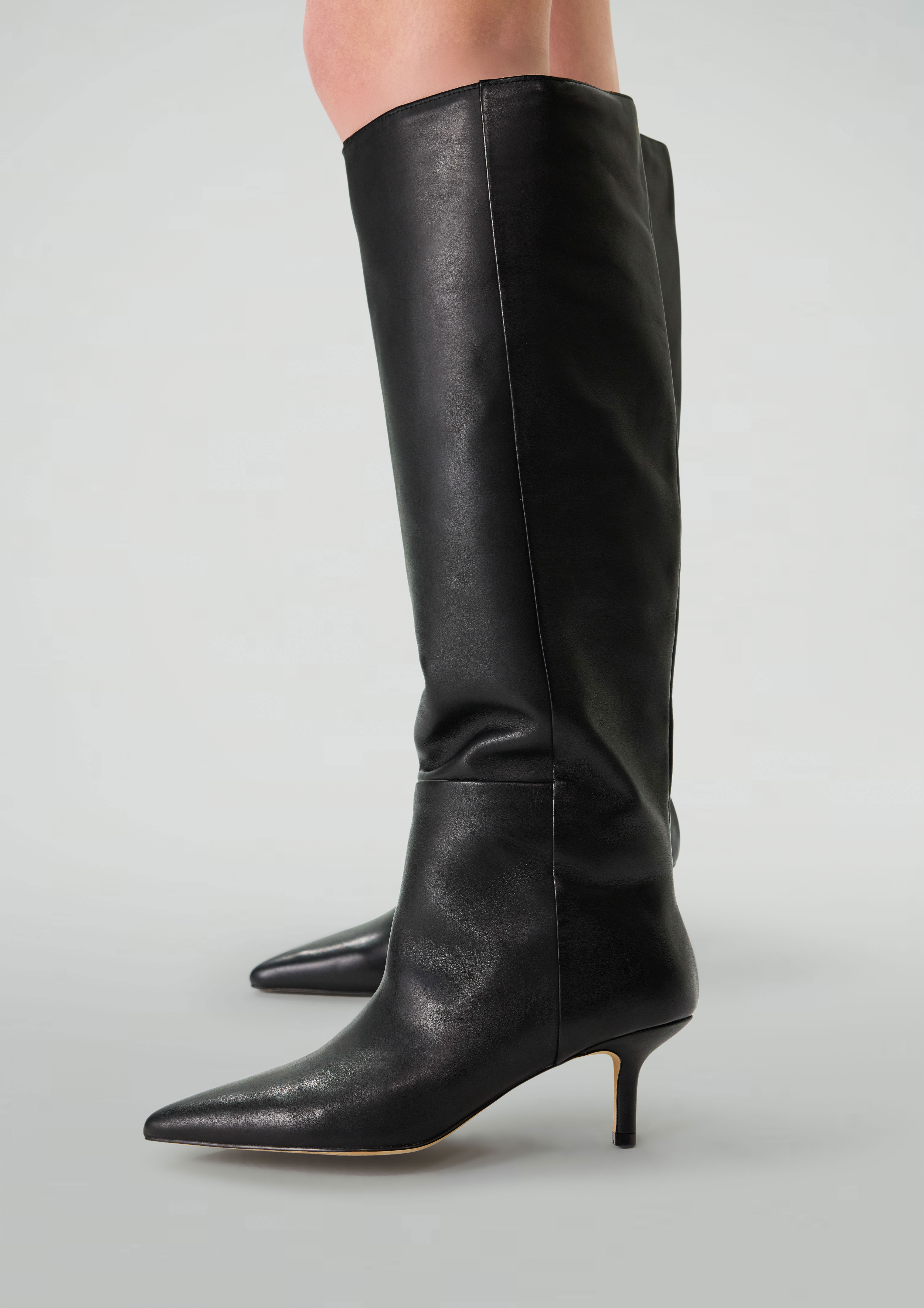 Pumps Schuh Stiefelette Pfennigabsatz Schwarz Schwarze