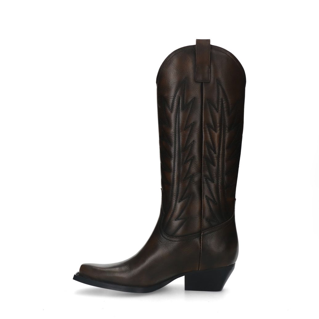 Santiags en cuir - marron délavé