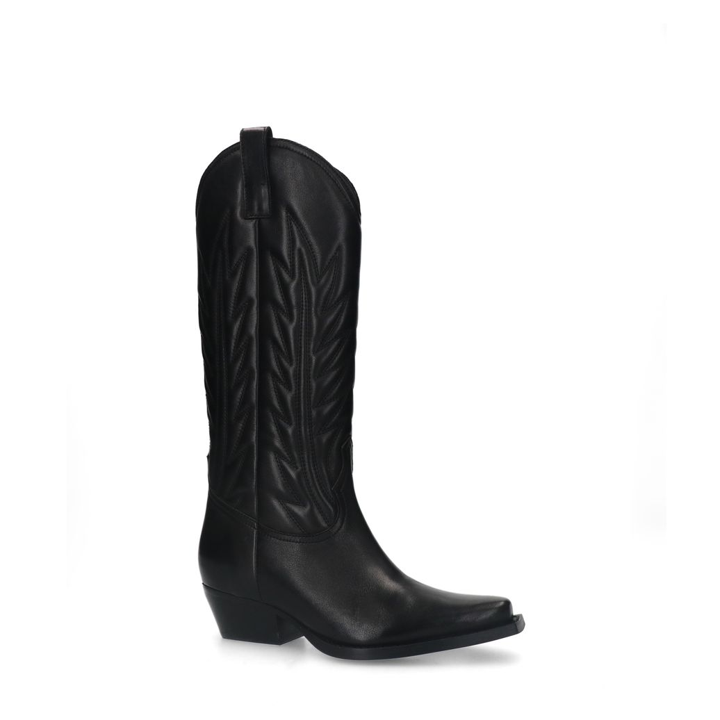 Schwarze Cowboystiefel aus Leder