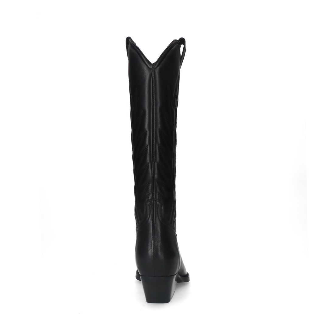 Schwarze Cowboystiefel aus Leder
