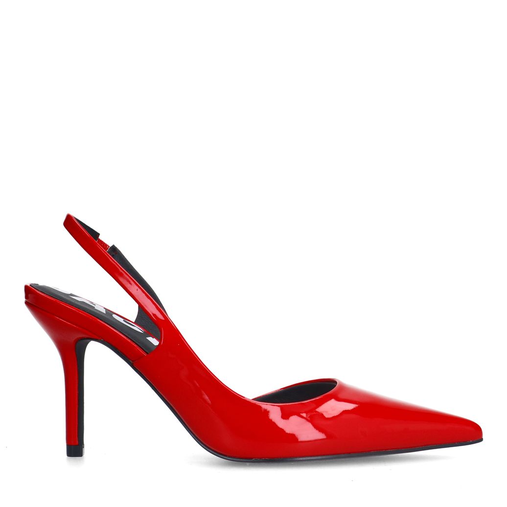 Escarpins à bride slingback vernis - rouge