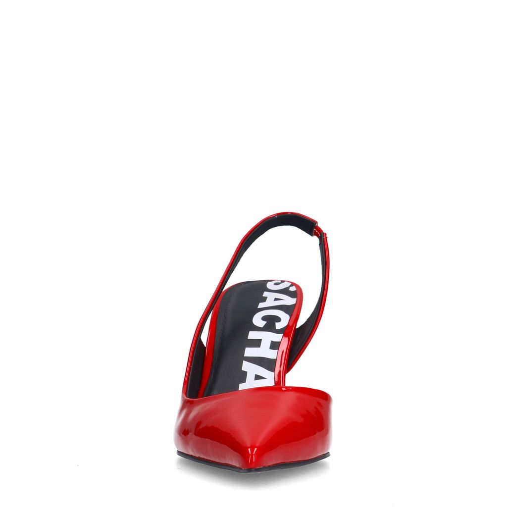 Rode lak slingback pumps