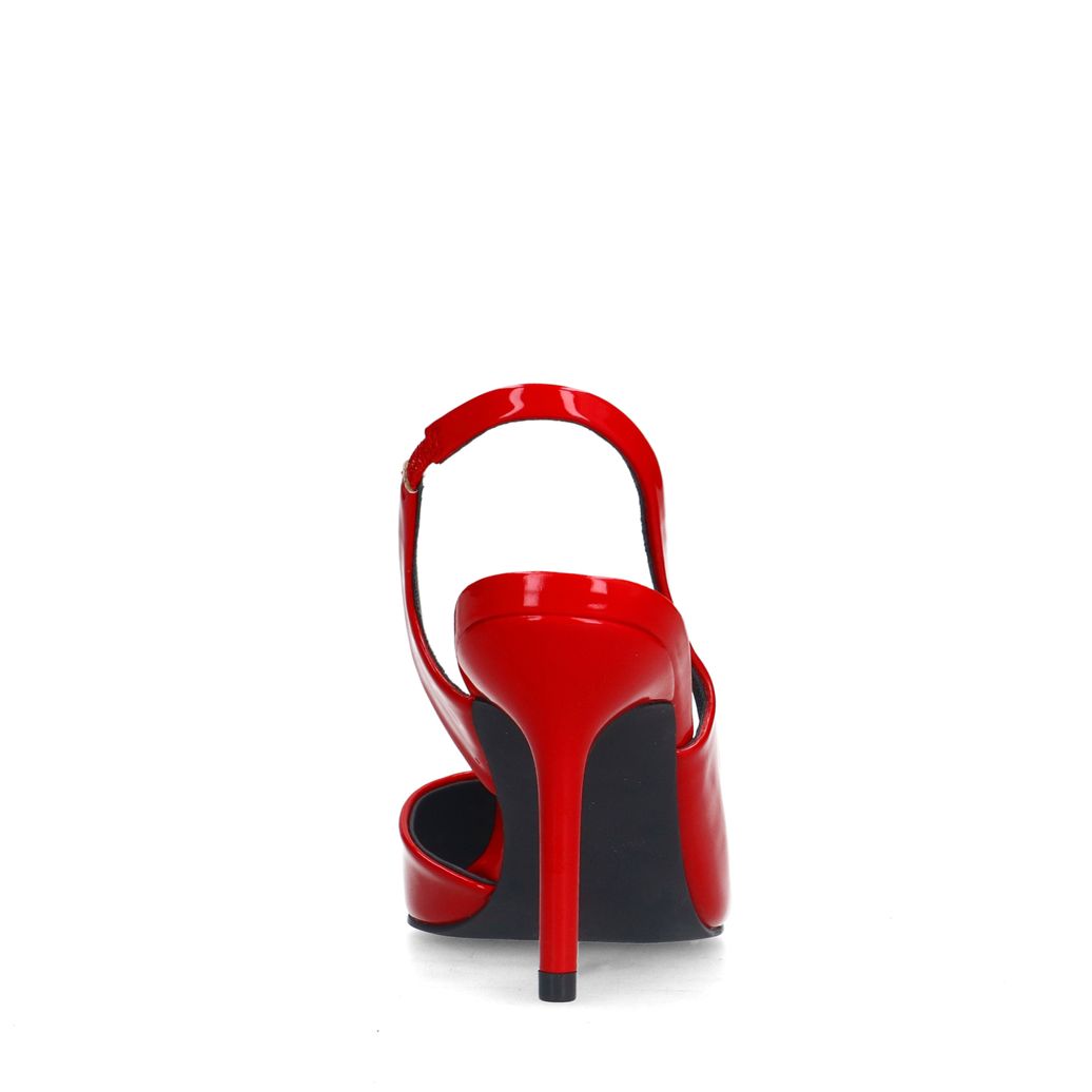 Escarpins à bride slingback vernis - rouge