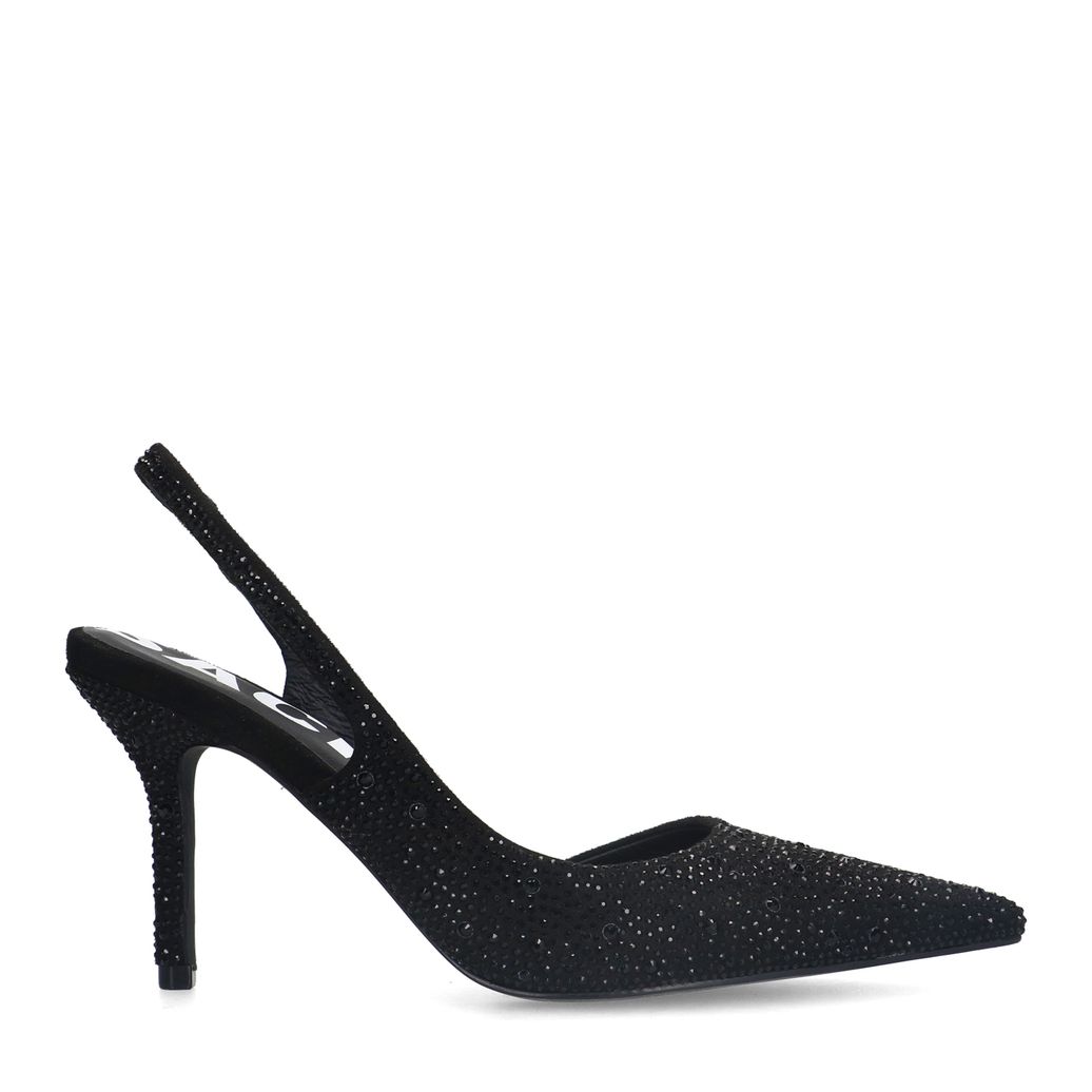 Slingbacks ornés de strass - noir