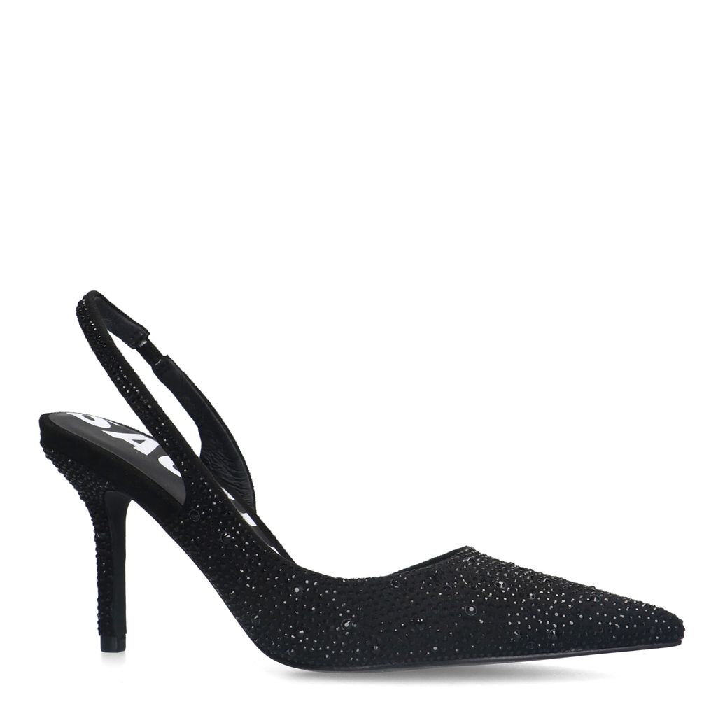 Slingbacks ornés de strass - noir