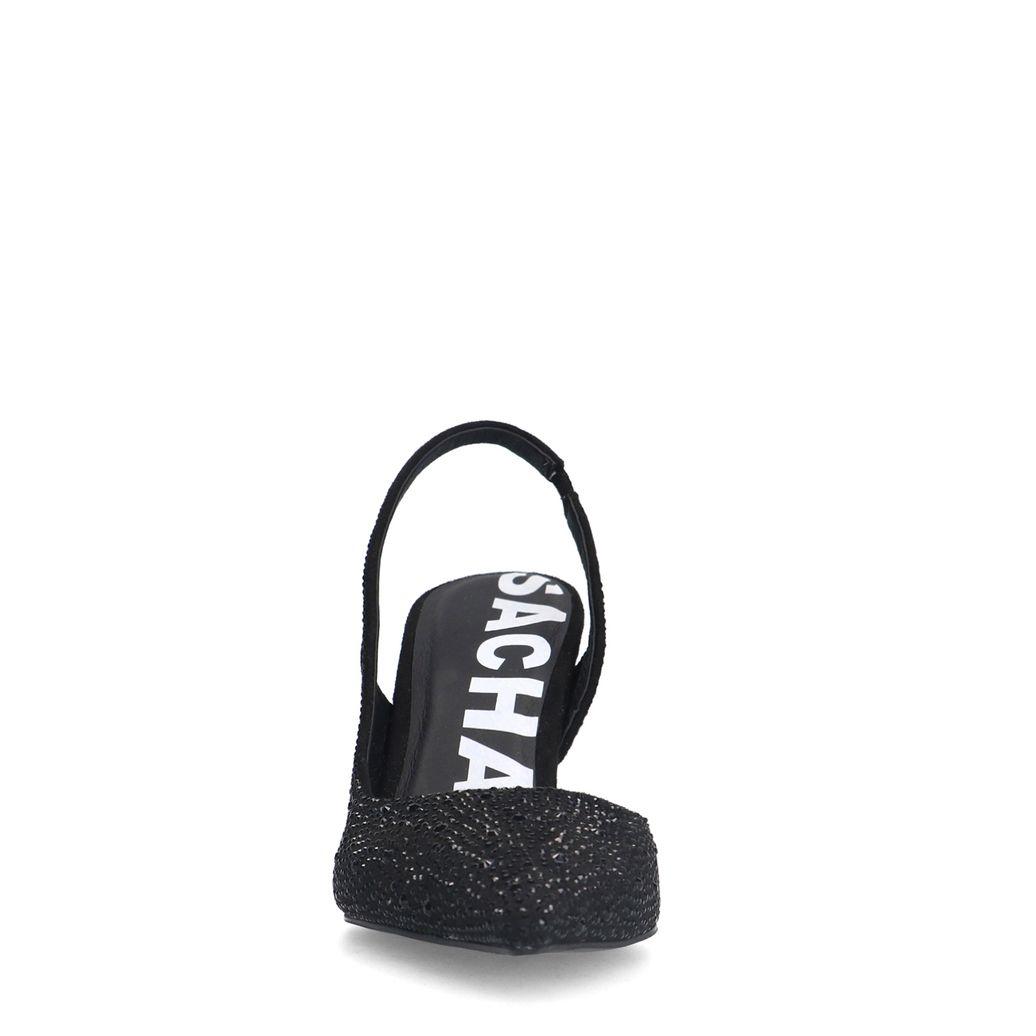 Slingbacks ornés de strass - noir