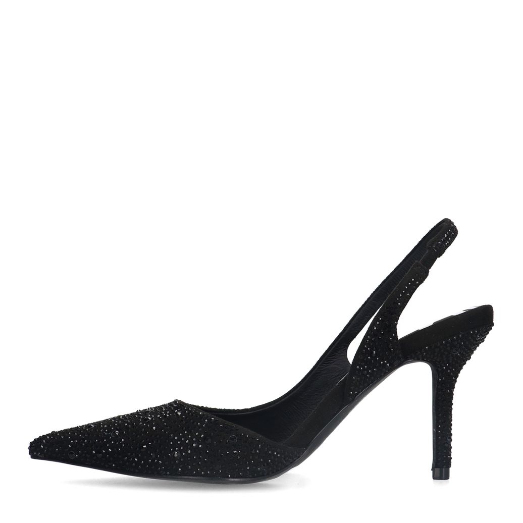 Slingbacks ornés de strass - noir