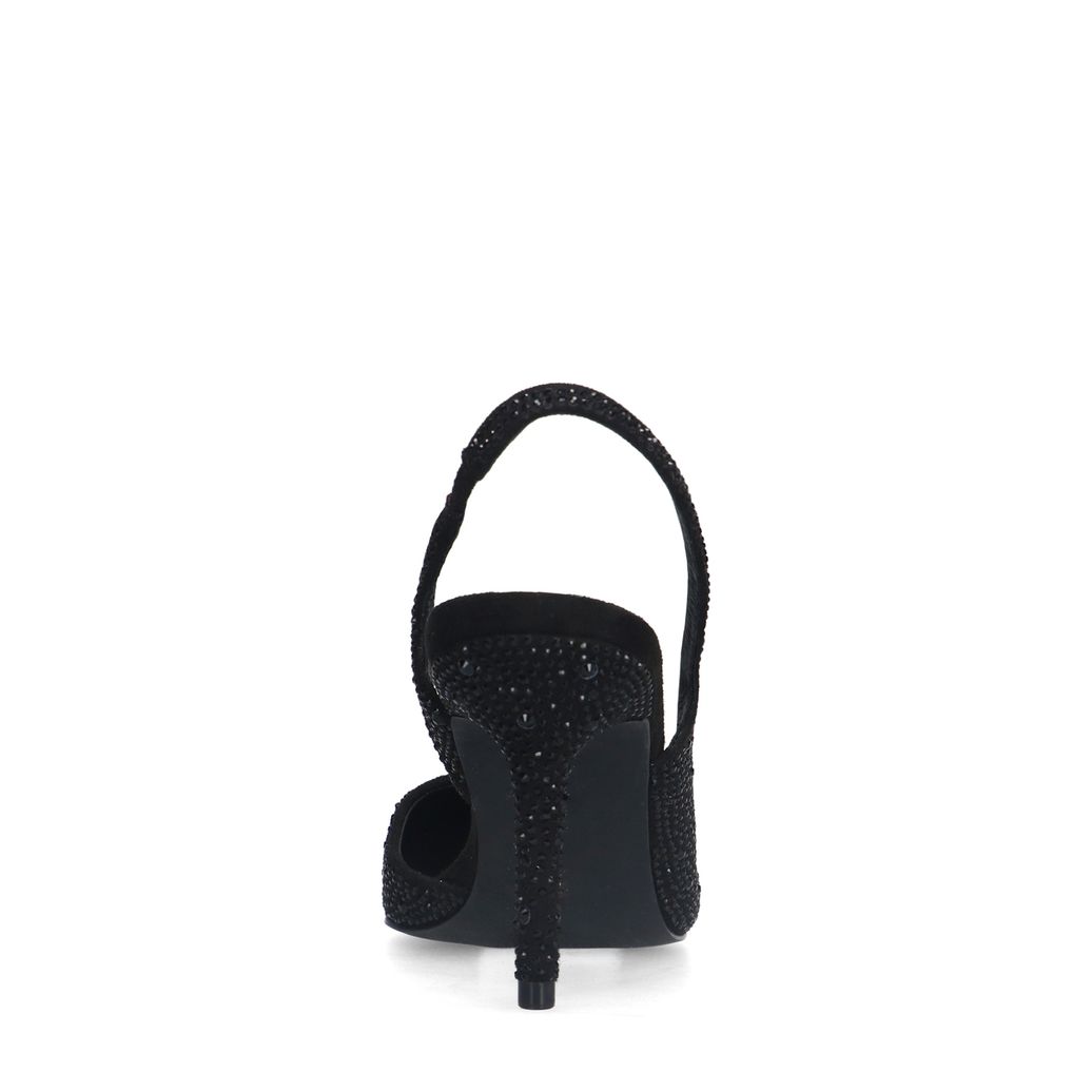 Slingbacks ornés de strass - noir
