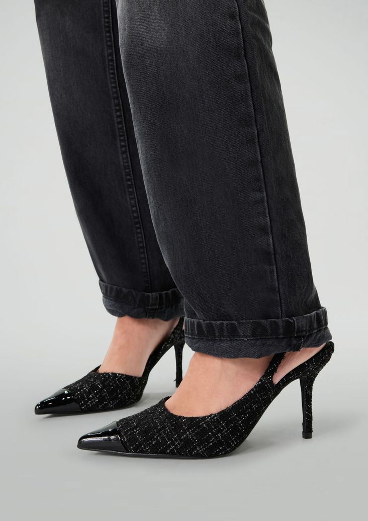 Zwarte slingback pumps