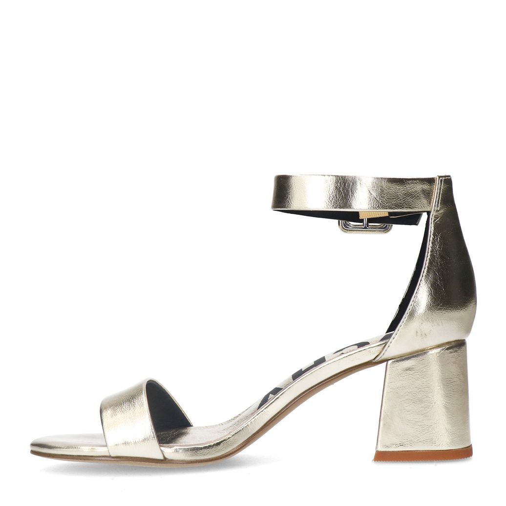 Gouden metallic sandalen met blokhak