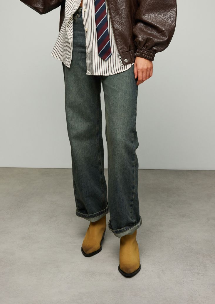 Bottines en daim à talon - taupe