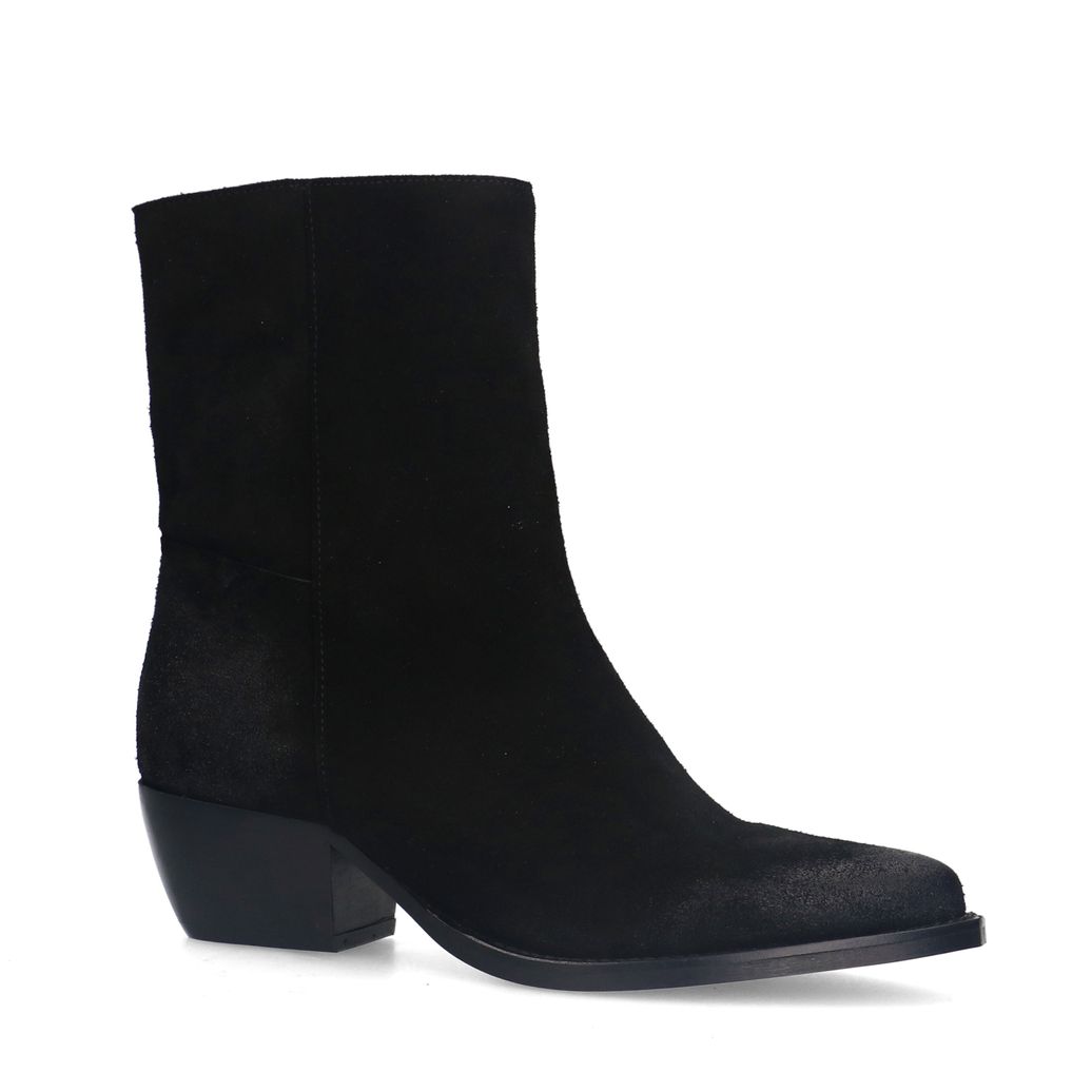 Bottines en daim à talon - noir