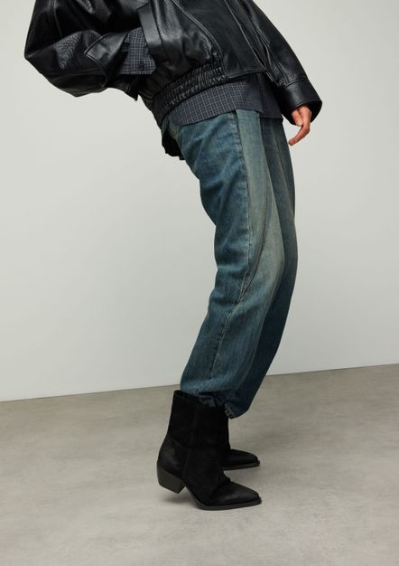 Bottines en daim à talon - noir