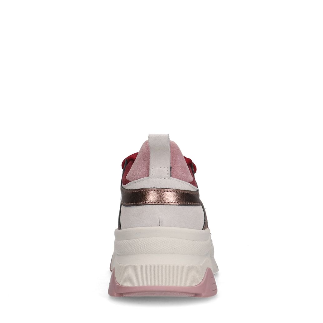 Rode leren platform sneakers