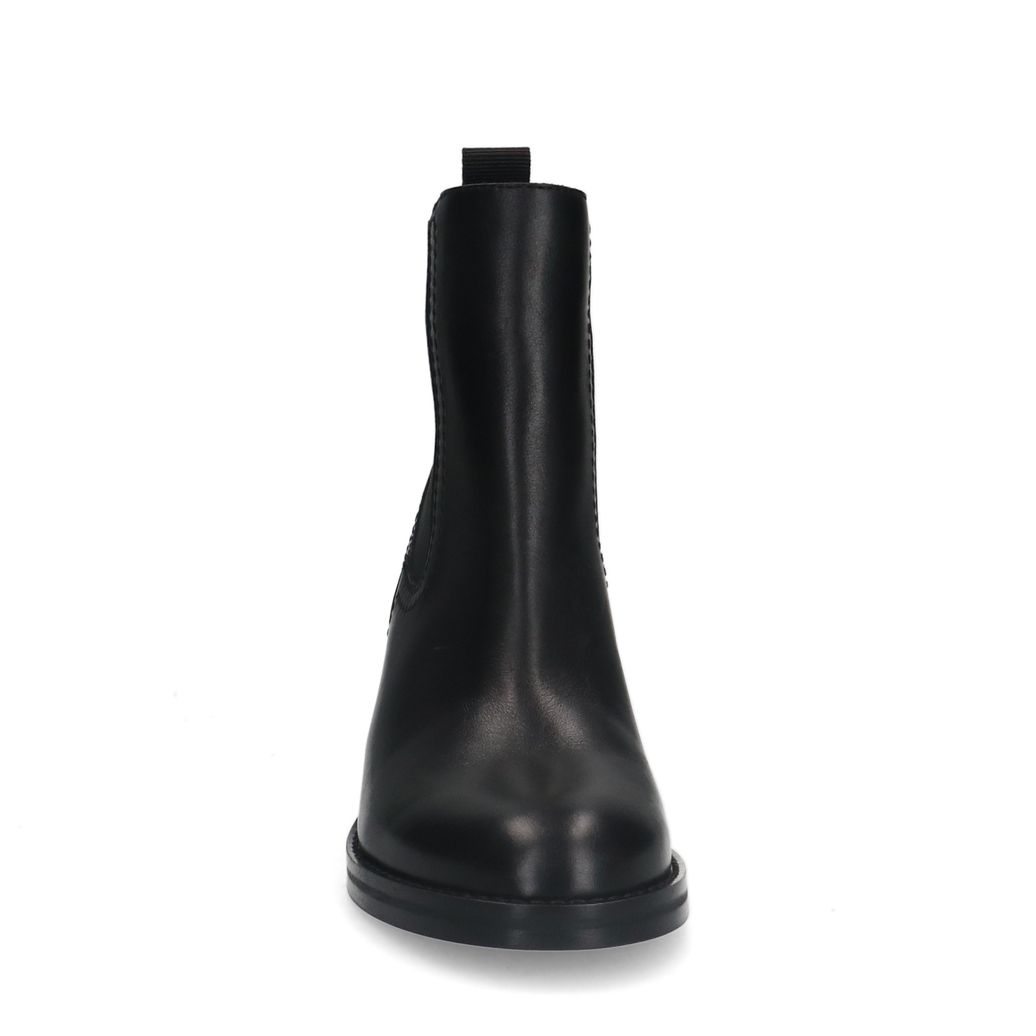 Bottines cuir à talon cubain - noir