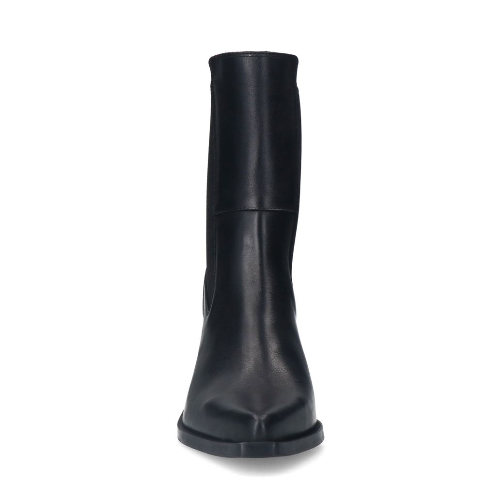 Bottines chelsea en cuir à talon - noir