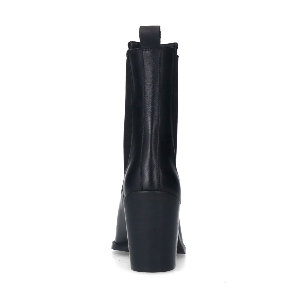 Zwarte leren chelsea boots met hak