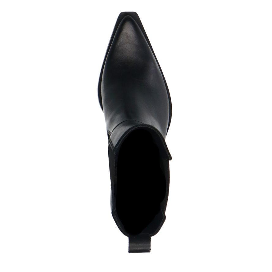 Bottines chelsea en cuir à talon - noir