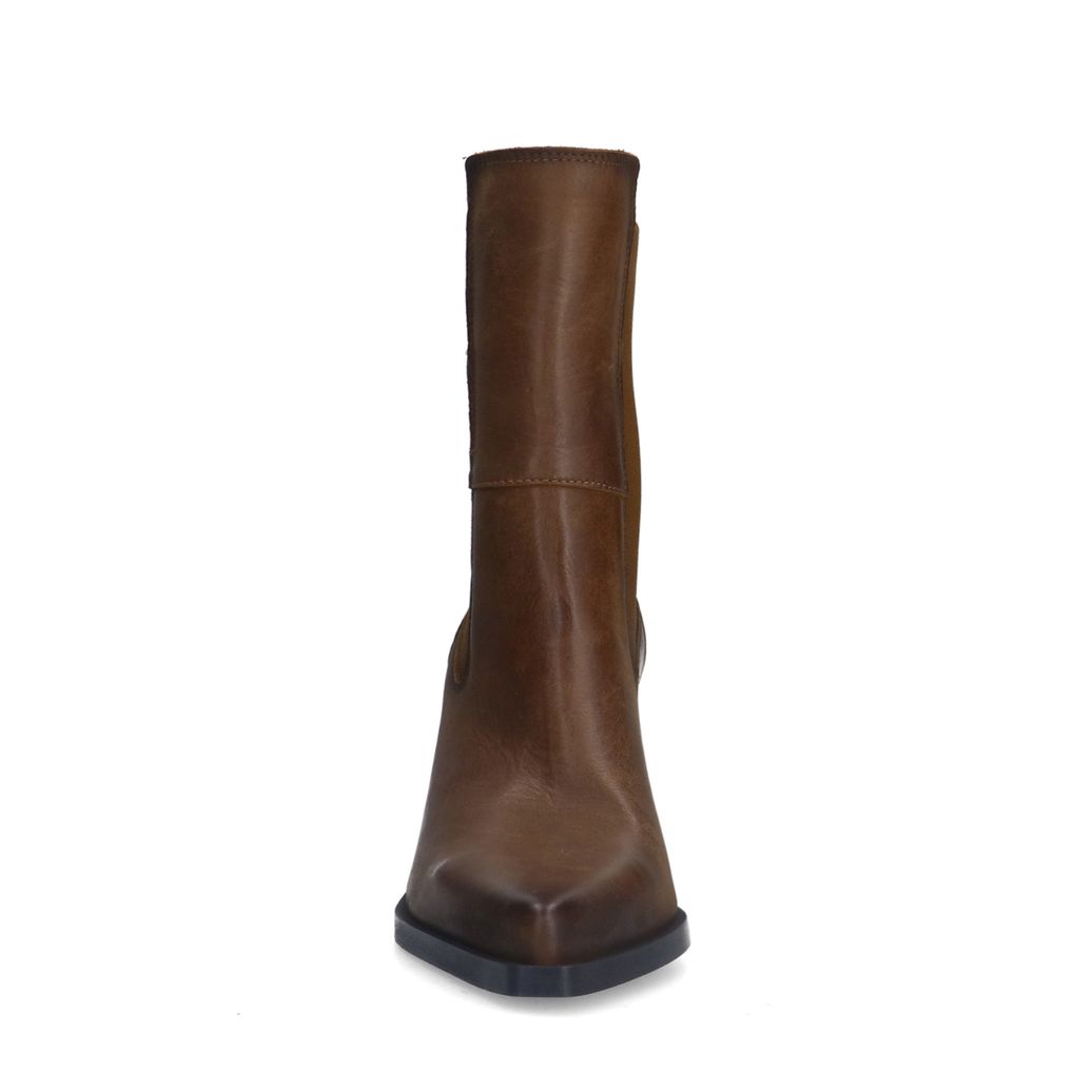 Bottines chelsea en cuir à talon - marron