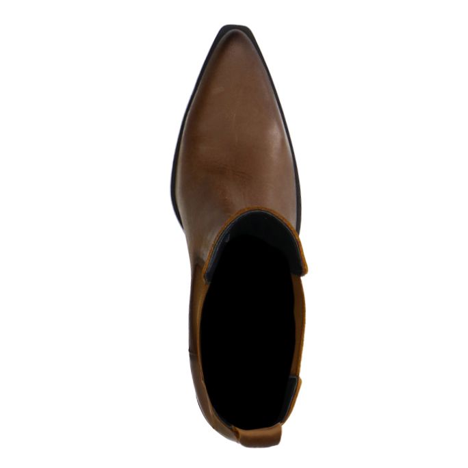 Bottines chelsea en cuir à talon - marron
