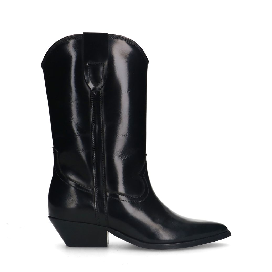 Zwarte leren cowboylaarsjes