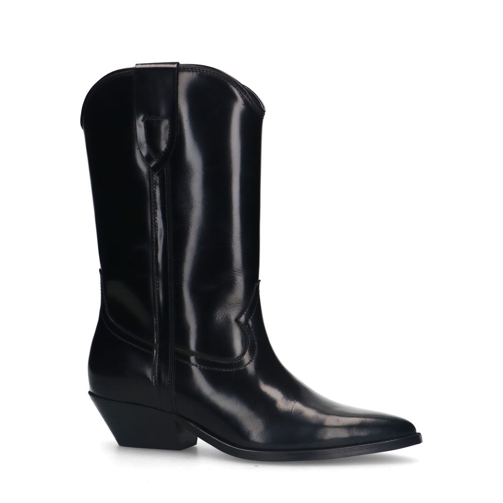 Zwarte leren cowboylaarsjes