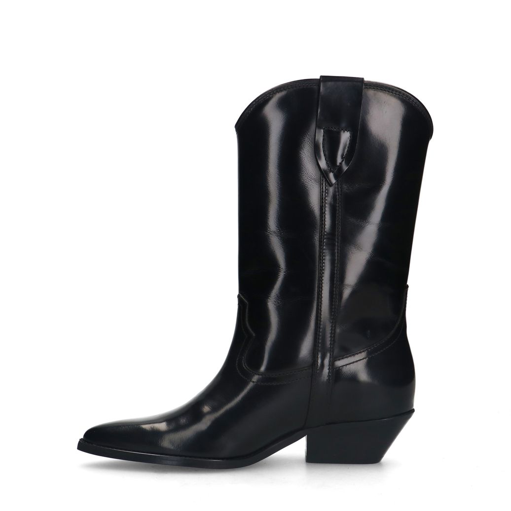 Zwarte leren cowboylaarsjes