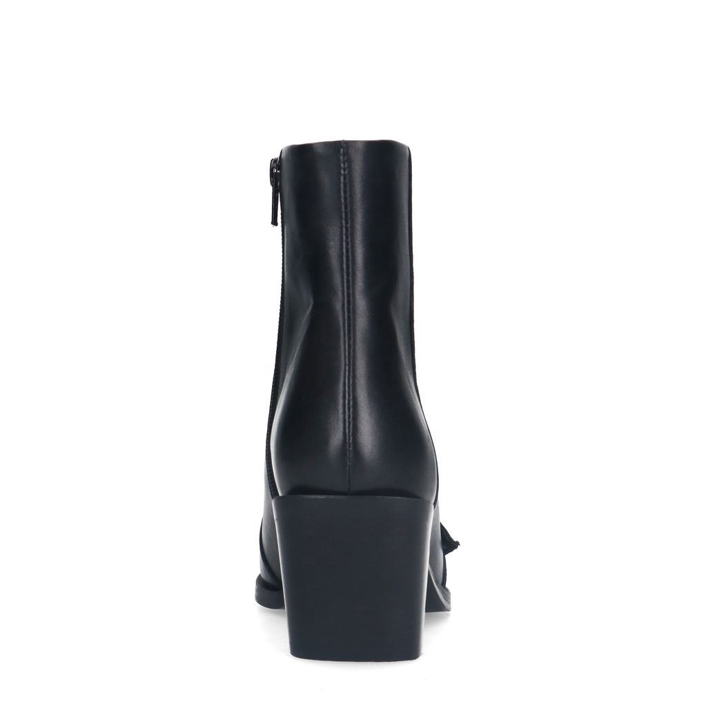 Bottines à talon avec boucle en cuir - noir