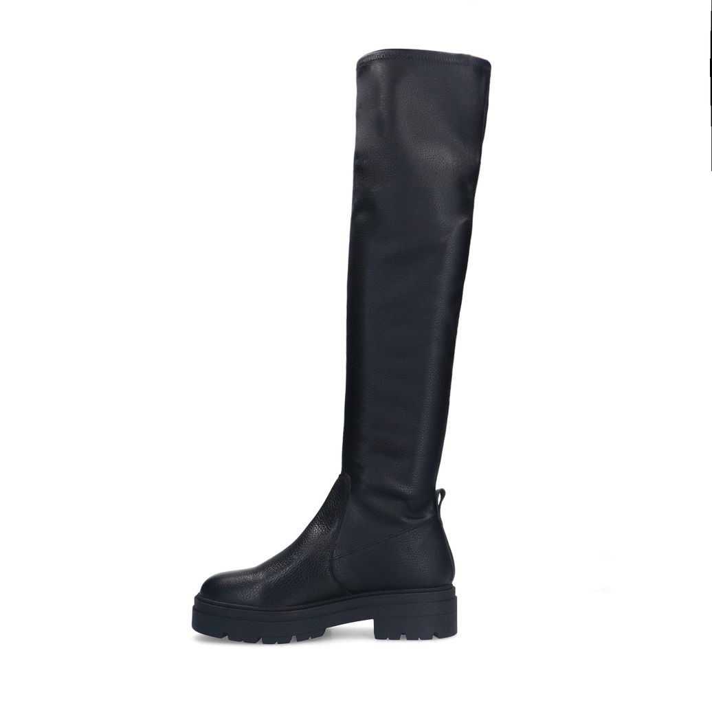 Schwarze Overknee-Stiefel aus Leder