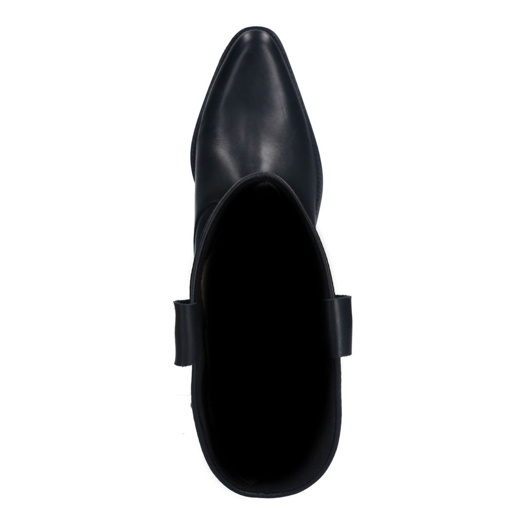 Zwarte leren cowboylaarzen met buckle